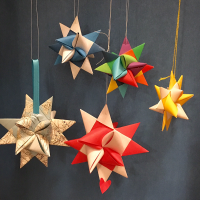 paper stars folded in European tradition by Kathy Link