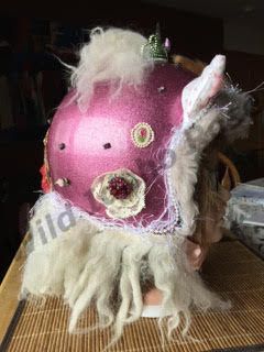 Pussy Cat, motorcycle helmet and mixed media